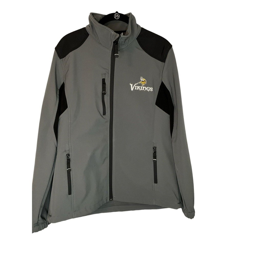 Minnesota Vikings Full Zip Mens Large Gray Jacket - NFL Team Apparel